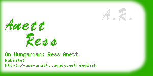 anett ress business card